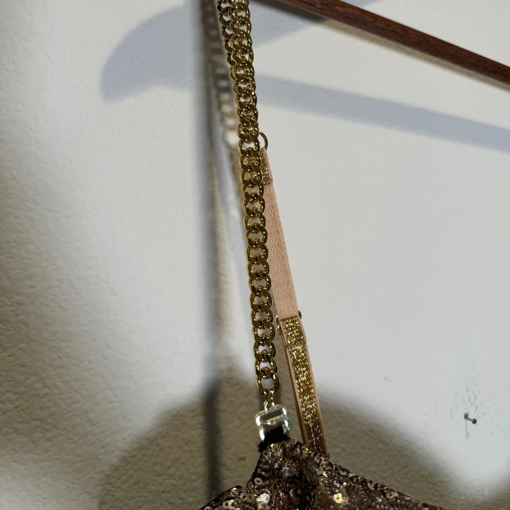 NEW Nadine Merabi LUCINDA GOLD JUMPSUIT Sz:XL Original Price $545 - Picture 9 of 11
